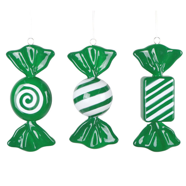 Bonbon vert et blanc 7,5"