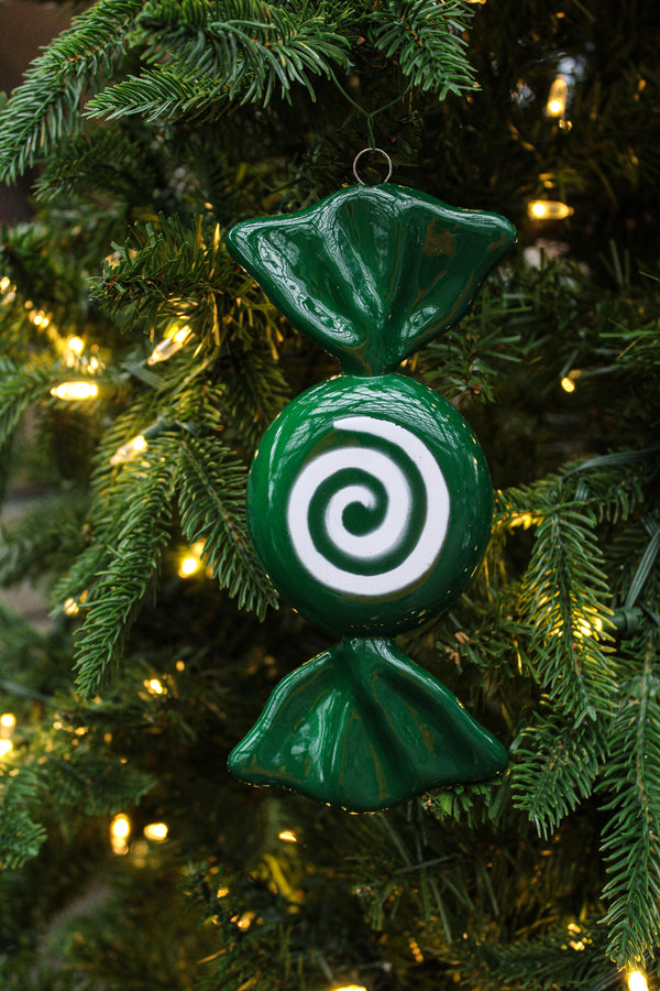 Bonbon vert et blanc 7,5"