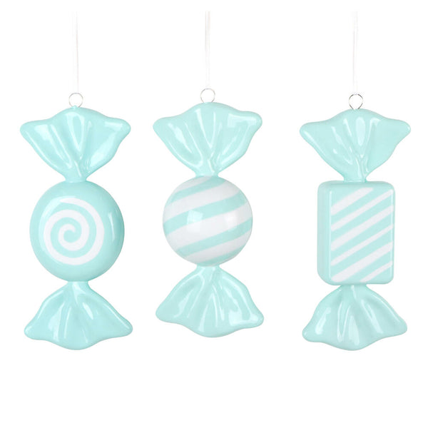 Bonbon aqua et blanc 7,5"