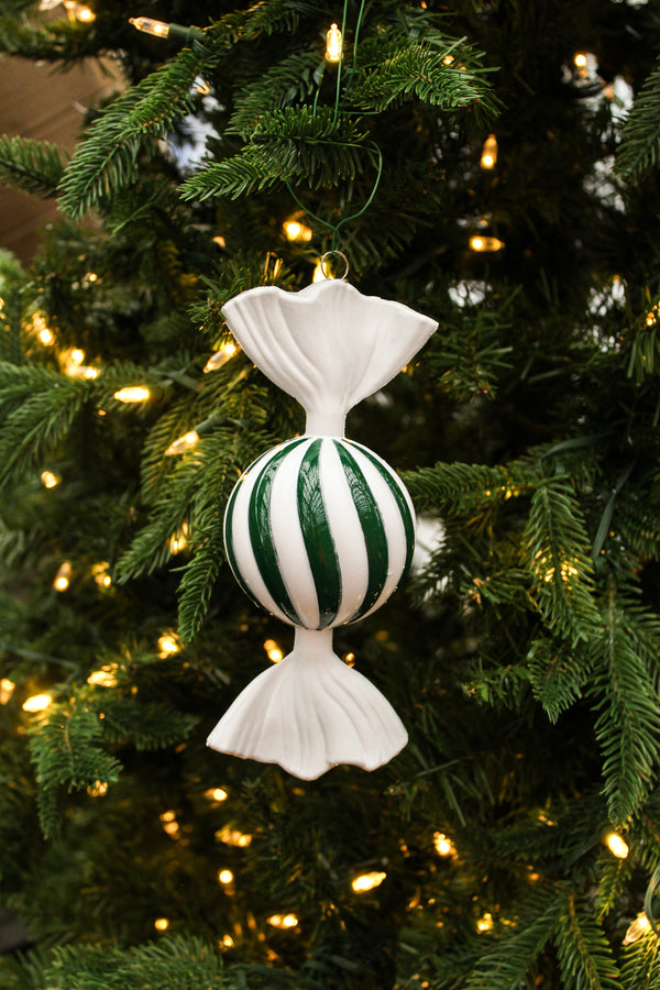Bonbon vert et blanc 7"