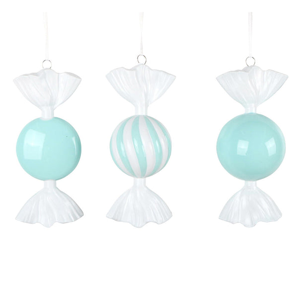 Bonbon aqua et blanc 7"