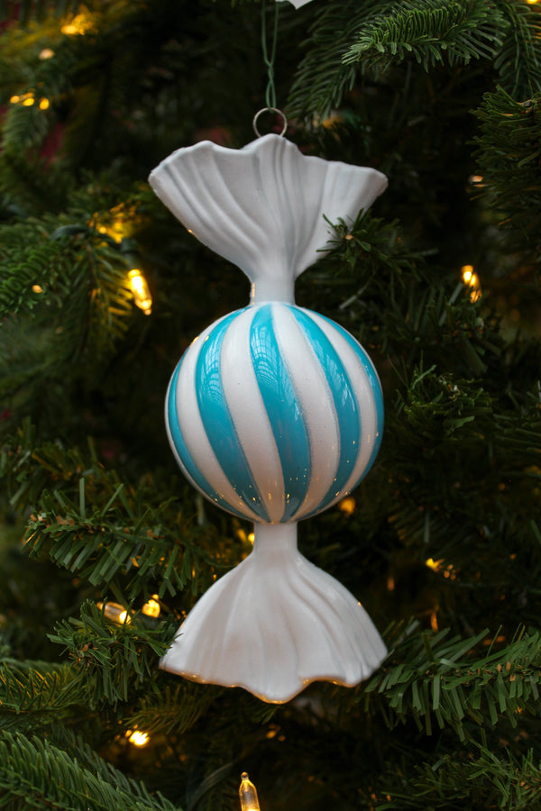 Bonbon bleu pâle et blanc 7"