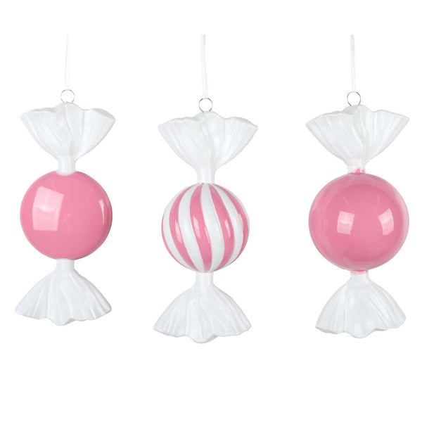 Bonbon rose vibrant et blanc 7"