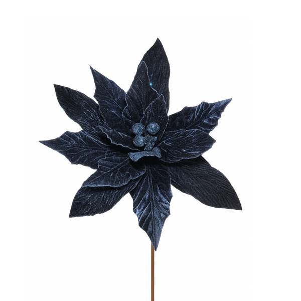 Tige de poinsettia en velours 26"