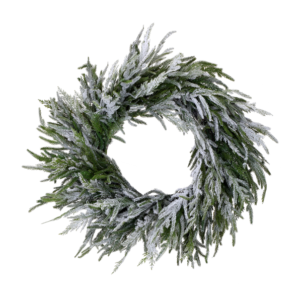 Couronne pin de Norfolk avec neige toucher réaliste 24"