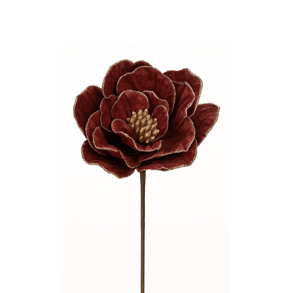 Tige de pivoine en velours bord perlé 24"