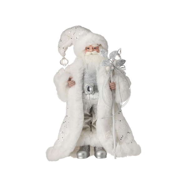 Père Noël hivernal en tissu avec bijoux 20"