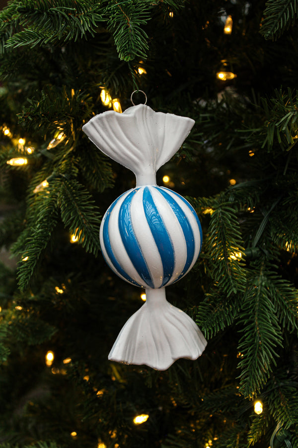 Bonbon bleu et blanc 7"