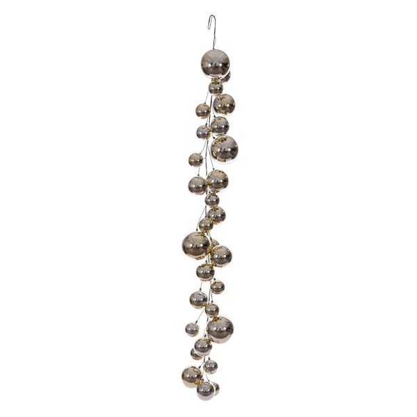 Guirlande 6' composée de boules champagne de grosseurs variées