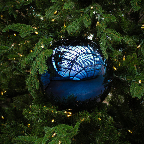 Boule bleue minuit brillante