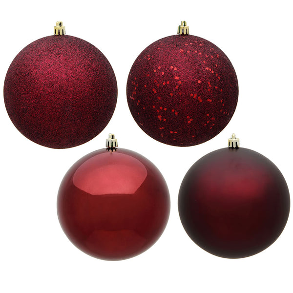 Boules incassables bourgogne assorties 3" boîte de 16 unités