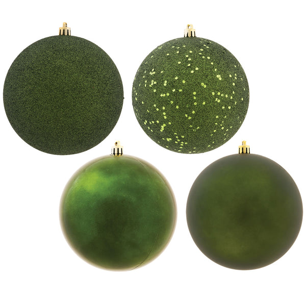 Boules incassables vert mousse assorties 3" boîte de 16 unités