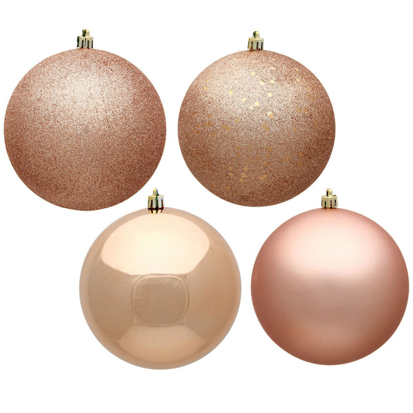 Boules incassables rose doré assorties 3" boîte de 16 unités