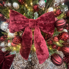 Red Velvet Burgundy Bow 15" x 12"