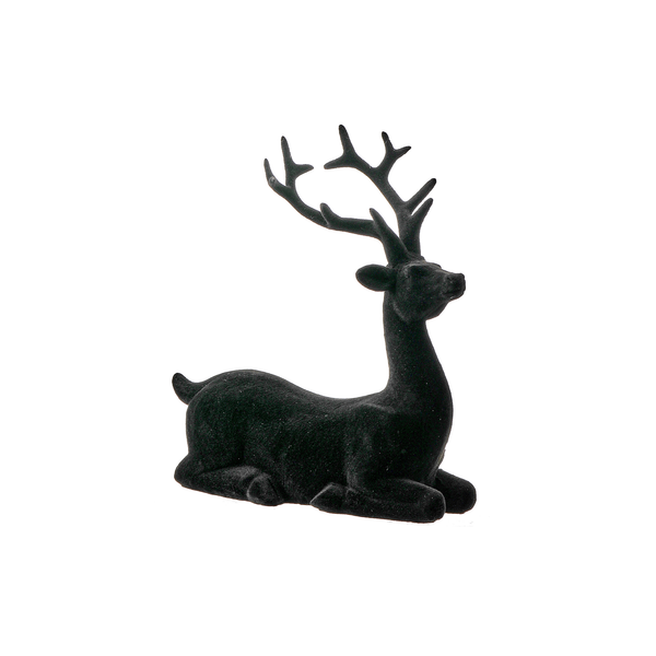 Cerf en résine velours noir 6"