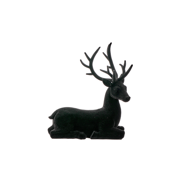 Cerf en résine velours noir 8"