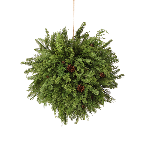 Boule de conifères toucher naturel 24"