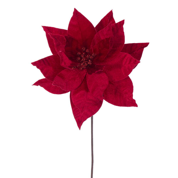 Tige de poinsettia rouge 21,5" fleur 12"