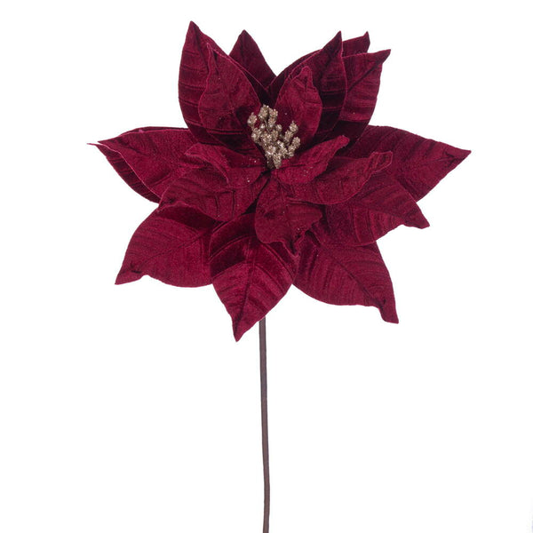 Tige de poinsettia bourgogne 21,5" fleur 12"