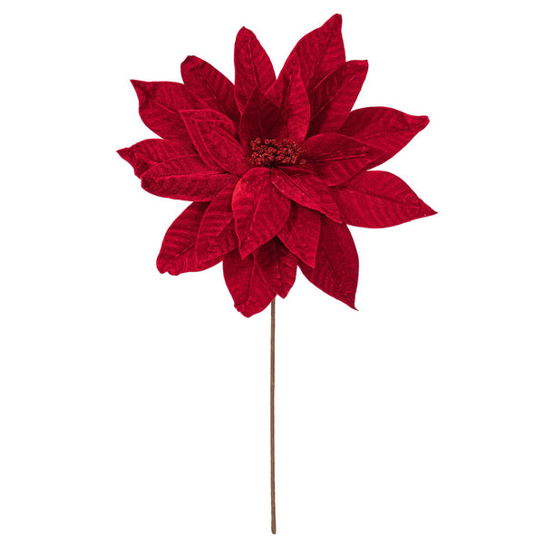 Tige de poinsettia rouge 21,5" fleur 18"
