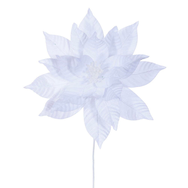 Tige de poinsettia blanche 21,5" fleur 18"