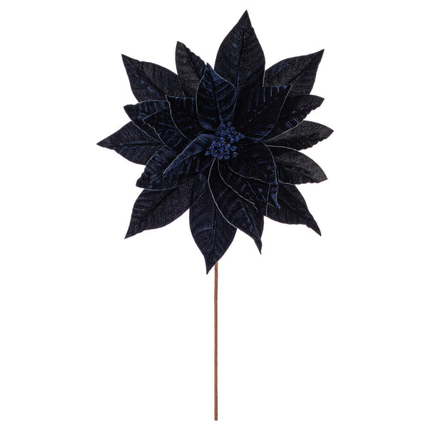 Tige de poinsettia bleu minuit 21,5" fleur 18"
