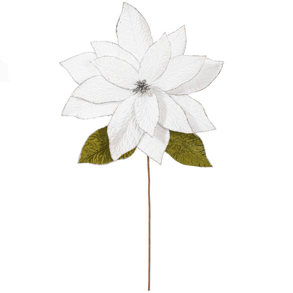 Tige de poinsettia blanc 27,5" fleur 24"