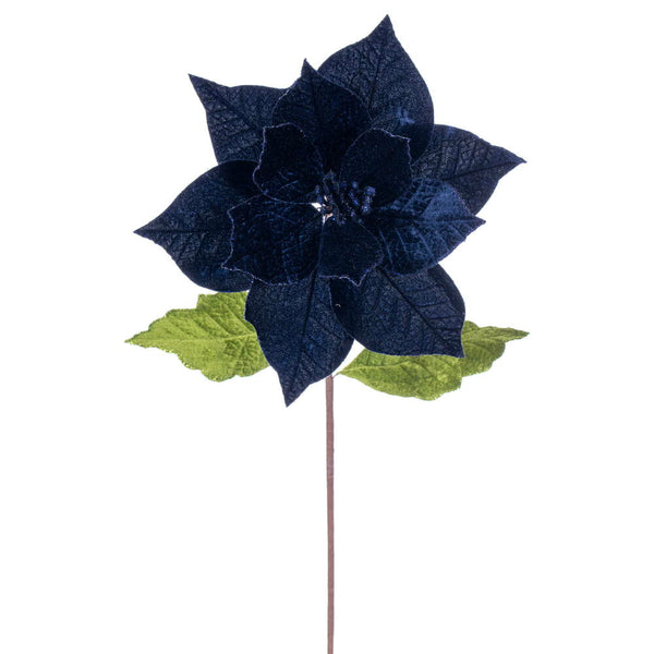 Tige de poinsettia bleu minuit 20" fleur 12"