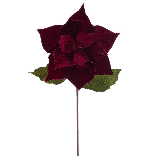 Tige de poinsettia bourgogne 20" fleur 12"