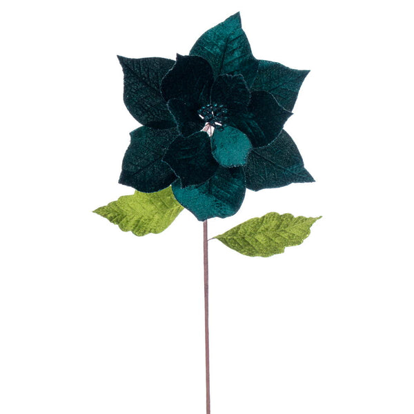 Midnight Green Poinsettia Stem 20