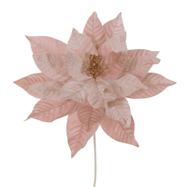 Tige de poinsettia rose 21,5" fleur 18"