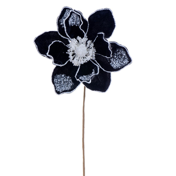 Tige de magnolia 17" velours noir fleur 8"