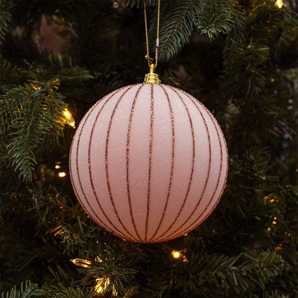 Boule velour rose pâle 4,7"