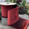 Ruban velours dos taffetas grenat 6,5 cm x 10 m
