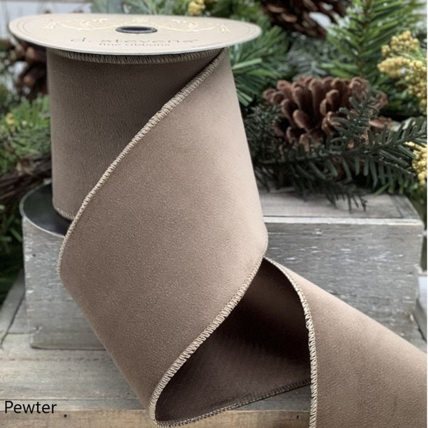 Ruban velours dos taffetas camel 10 cm x 9 m