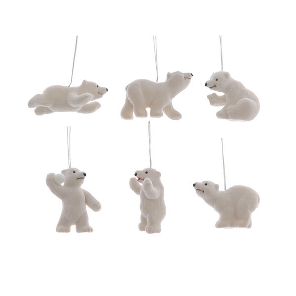 Ornement ours polaires de Noël assortis – 6 modèles