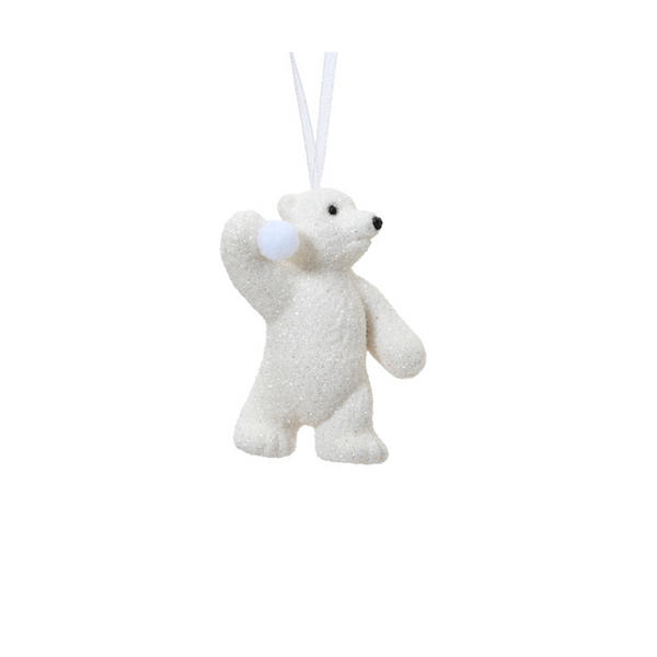 Ornement ours polaires de Noël givrés assortis – 6 modèles