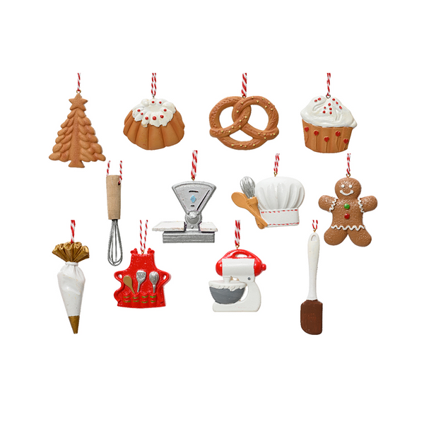 Assorted Christmas Kitchen and Baking Ornaments