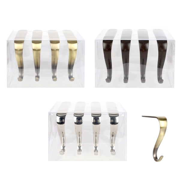 Support de bas en métal, ensemble de 4 – 2.54cm x 10.16cm x 10.16cm