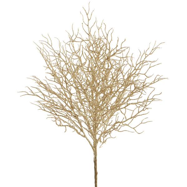 Tige de branches pailletées dorées 22''
