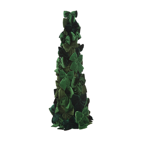 Topiaire en cône avec boucle en velours vert 47''