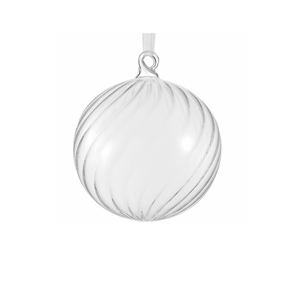 Boule de verre clair torsadé