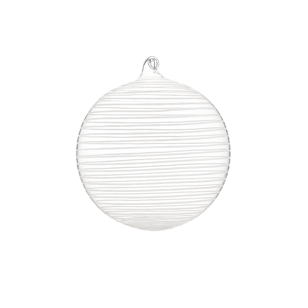 Boule de verre claire avec lignes texturées