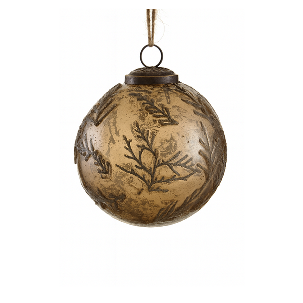 Boule de verre brune dorée