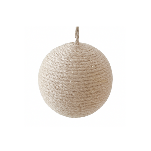 Boule corde naturelle givrée