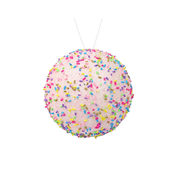 Boule décor bonbon rose clair 3,9''