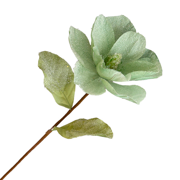 Tige de magnolia bleu clair et vert clair 24''