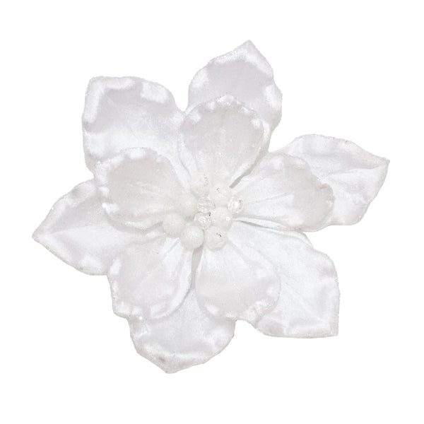Tige de magnolia blanche velours 10''