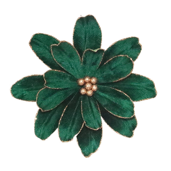 Tige de fleur émeraude et or rose 11''