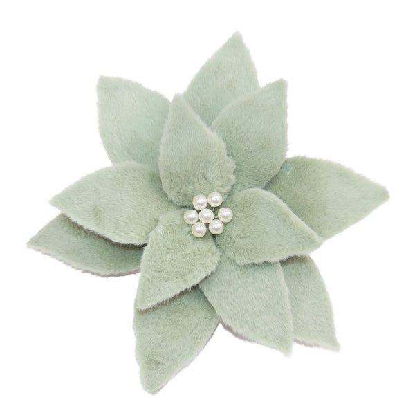 Tige de poinsettia menthe fourrure 11''
